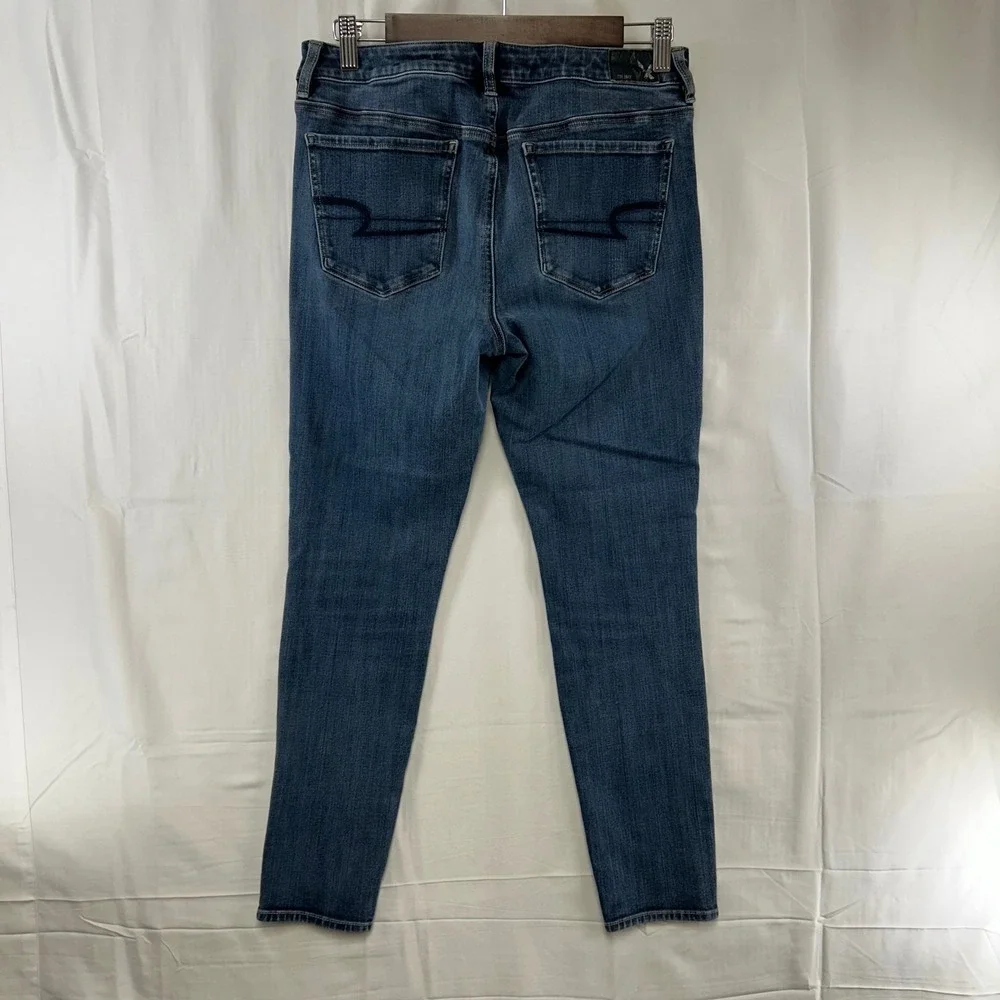 American Eagle Jegging Womens 12 Blue High Rise 360 Super Stretch Skinny Pants